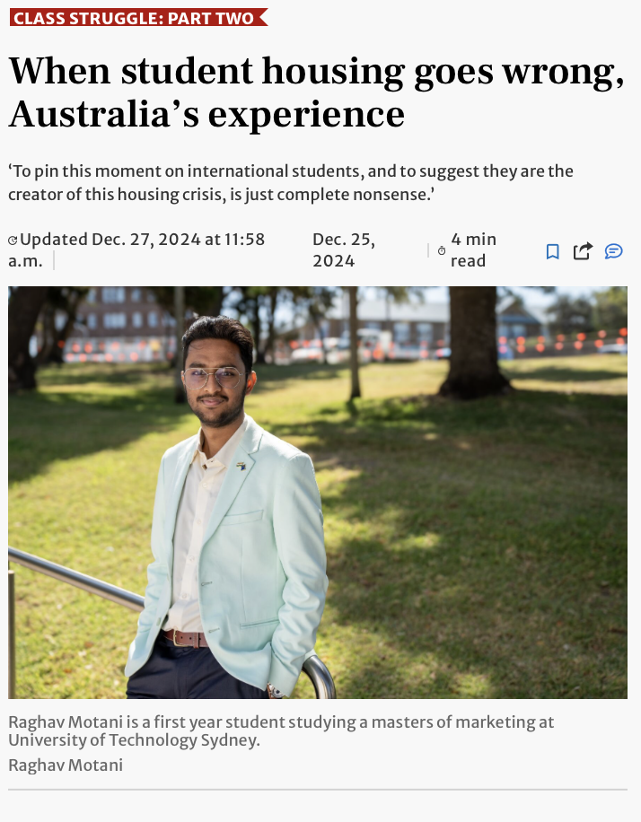 The Record Canada, International student, Raghav Motani